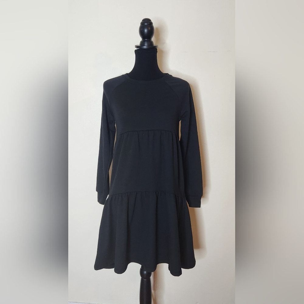 J.crew Factory Sweatshirt Dress Color Black Sz XS